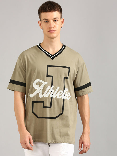 Olive Printed Oversized T-Shirt